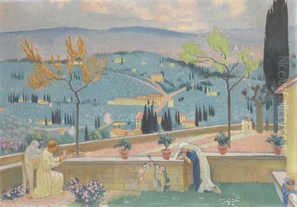 L'annonciation A Fiesole Oil Painting by Maurice Denis