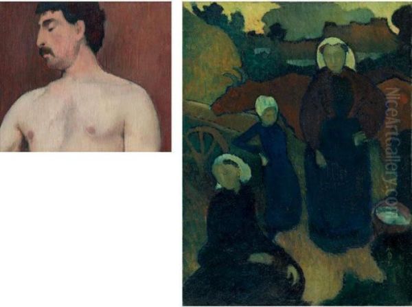 Bretonnes And Portrait D'homme: A Double-sided Painting Oil Painting by Maurice Denis