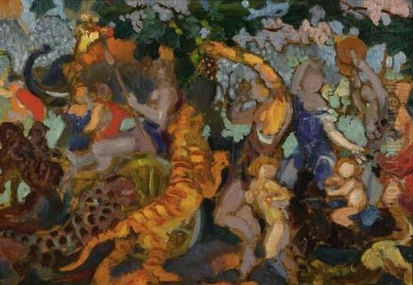 Studie Zur Bacchanale. Um 1920. Oil Painting by Maurice Denis