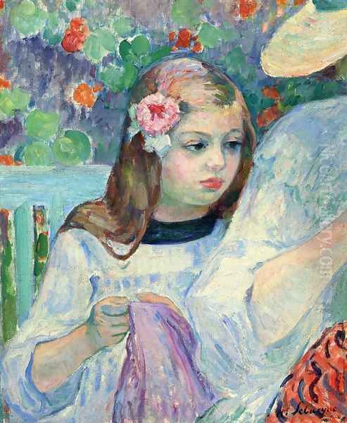 The Sewing Lesson Oil Painting by Henri Lebasque