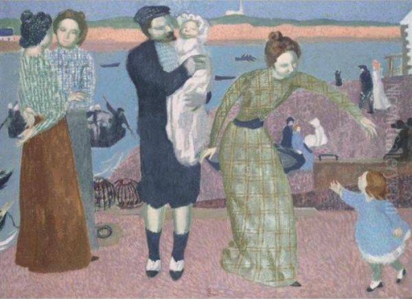 Les Parisiens Au Bord De La Mer, Soir Oil Painting by Maurice Denis