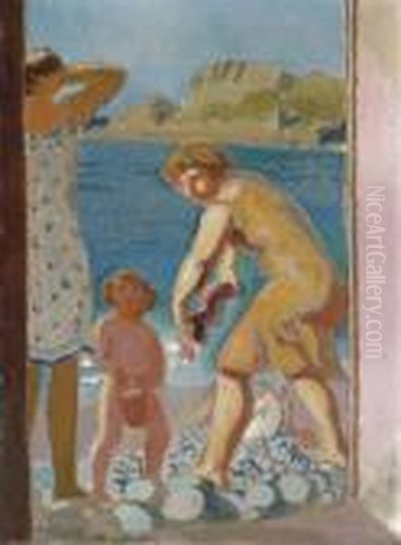 A La Porte De La Cabine Oil Painting by Maurice Denis