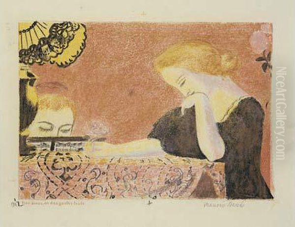 Nos Ames En Des Gestes Lents... (planche De La Suite Amour). 1899. Oil Painting by Maurice Denis