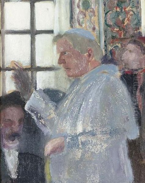 Portrat Eines Segnenden Papstes. Oil Painting by Maurice Denis