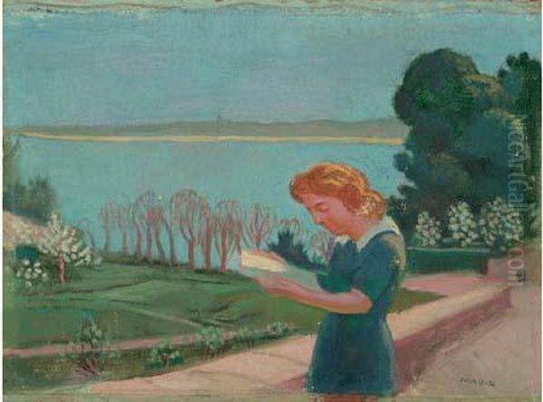 Lecture Sur La Terrasse Oil Painting by Maurice Denis