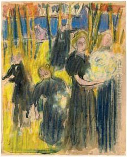 Jeunes Femmes Au Bouquet, Vers 1890-94 Oil Painting by Maurice Denis