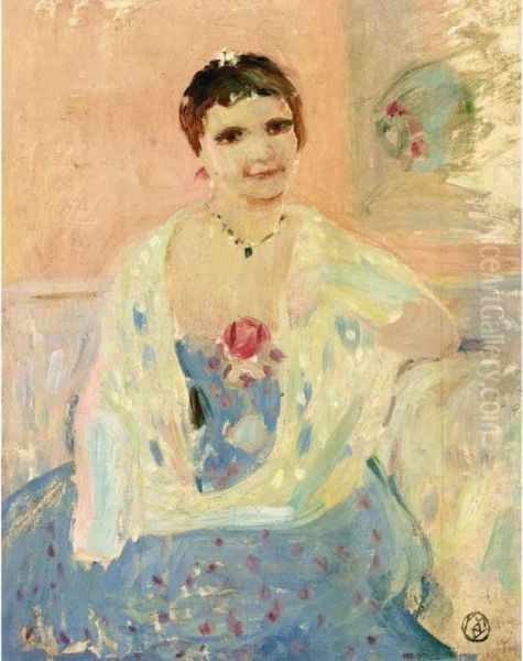 Dame A La Rose Oil Painting by Maurice Denis