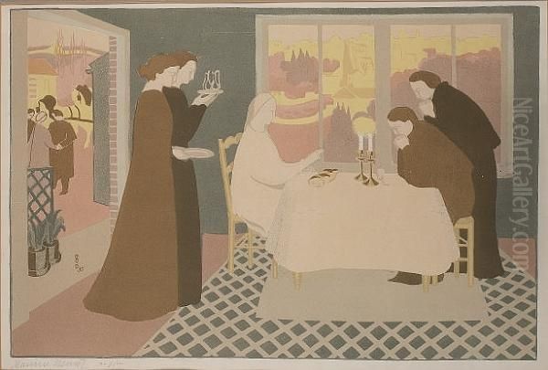 Le Pelerins D'emmaus (caillier 84) Oil Painting by Maurice Denis