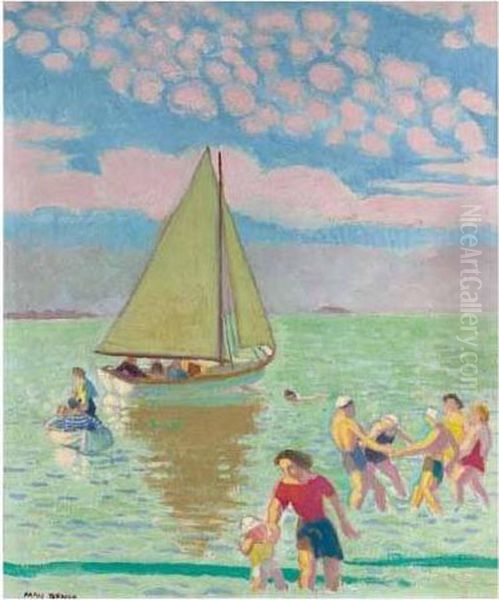 Plage Au Yacht Oil Painting by Maurice Denis