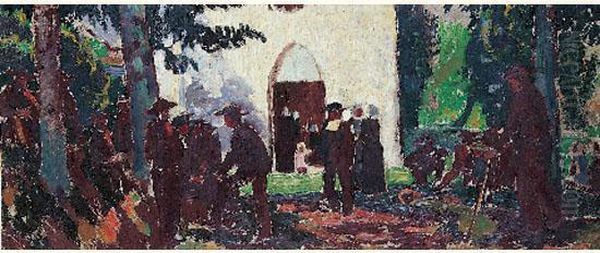 Jour De Pardon A Guidel Oil Painting by Maurice Denis