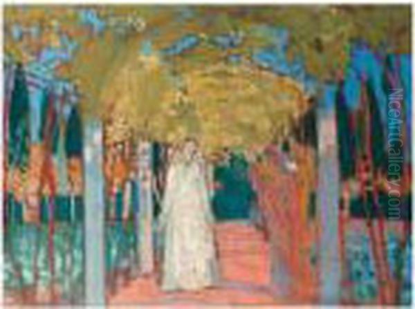 Annonciation (pergola Dei Cappuccini A Fiesole) Oil Painting by Maurice Denis