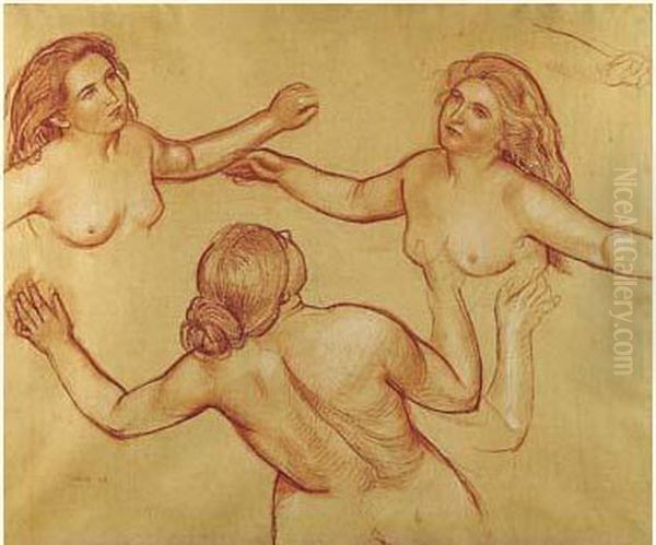 Etude Pour La Ronde De Psyche Oil Painting by Maurice Denis