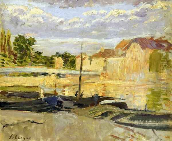 The Banks of the Marne at Lagny Oil Painting by Henri Lebasque