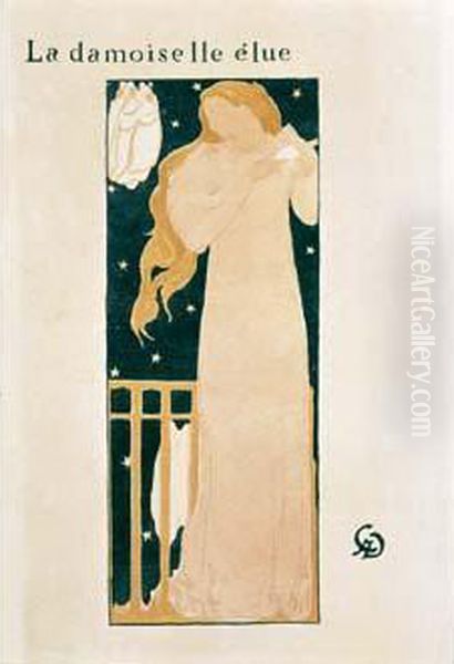 Frontispice Pour La Damoiselle Elue, De Dante Rossetti Et Claude
 Debussy. 1892. Oil Painting by Maurice Denis