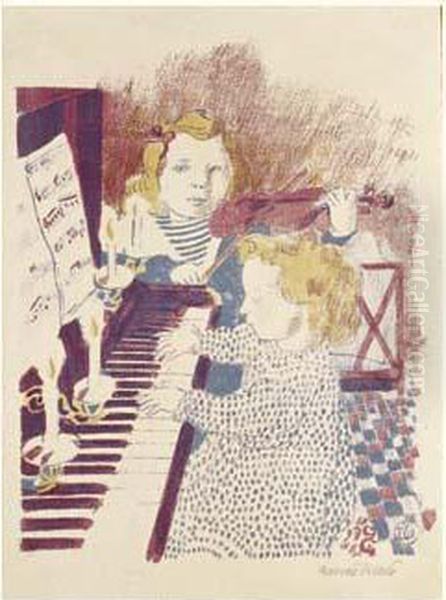 Frontispice Des Concerts Du Petit Frere Et De La Petite Soeur, Diandre Rossignol. 1903. Oil Painting by Maurice Denis