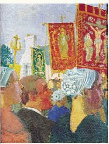 Procession En Bretagne Oil Painting by Maurice Denis