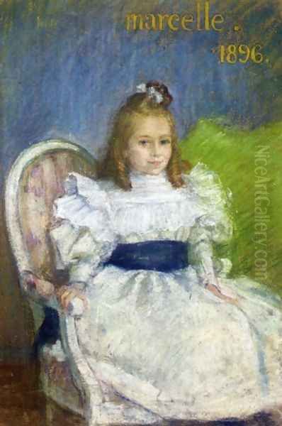 Portrait of Marcelle Mezieres, Nine Years Old Oil Painting by Henri Lebasque