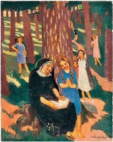 Sainte-anne Apprenant A Lire A La Vierge Oil Painting by Maurice Denis