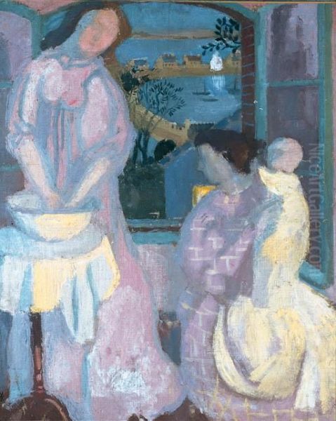 Deux Figures A La Fenetre Oil Painting by Maurice Denis