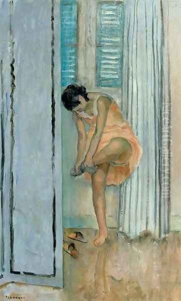 Femme a tant ses bas Oil Painting by Henri Lebasque