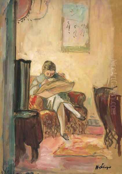 Femme cousant Oil Painting by Henri Lebasque