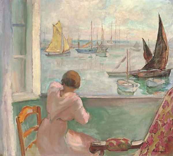 Jeune femme devant la fenatre Oil Painting by Henri Lebasque