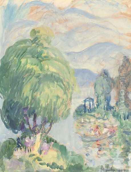 Bord de la riviere Oil Painting by Henri Lebasque