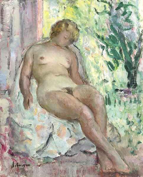 Femme nue assise Oil Painting by Henri Lebasque