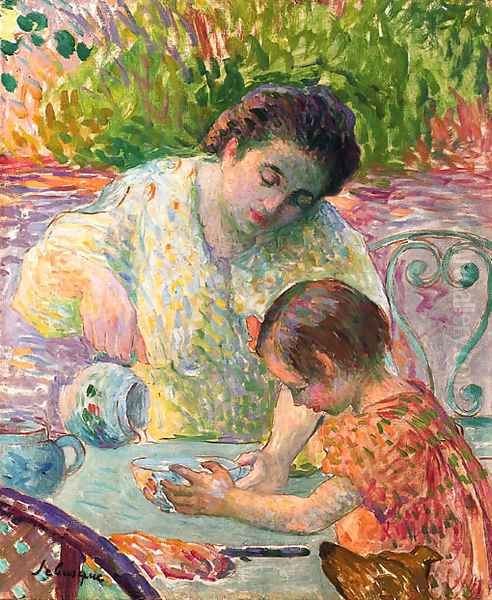 Le petit dejeuner, Lagny Oil Painting by Henri Lebasque