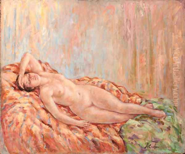 Une femme nue allongee Oil Painting by Henri Lebasque