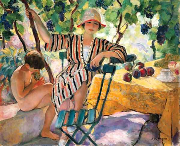 Au jardin en ete, Saint-Tropez Oil Painting by Henri Lebasque