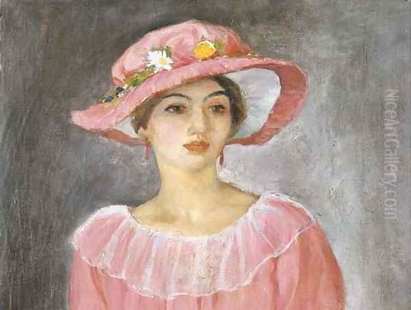 Le chapeau rose Oil Painting by Henri Lebasque