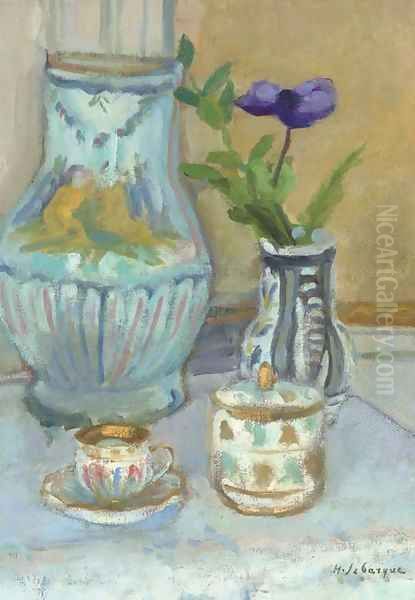 Nature morte à l'anemone Oil Painting by Henri Lebasque