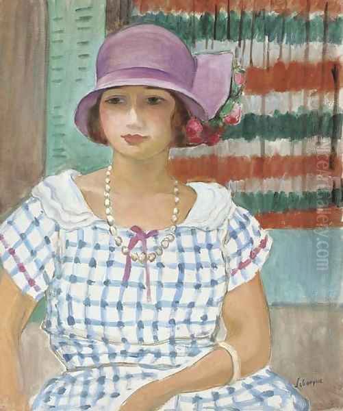 Nono au chapeau rose Oil Painting by Henri Lebasque