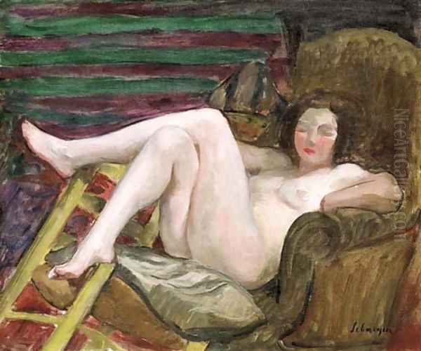 Nu au fauteuil Oil Painting by Henri Lebasque