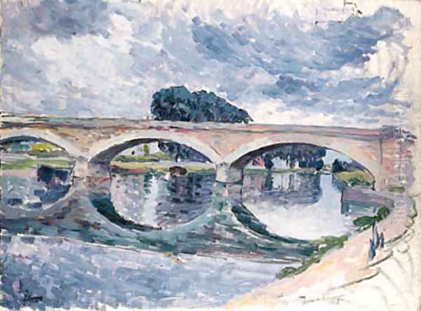 Pont de la Marne prs de Lagny (Bridge of the Marne near Lagny) Oil Painting by Henri Lebasque