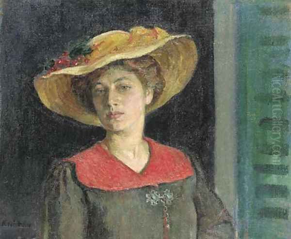 Femme au chapeau jaune Oil Painting by Henri Lebasque