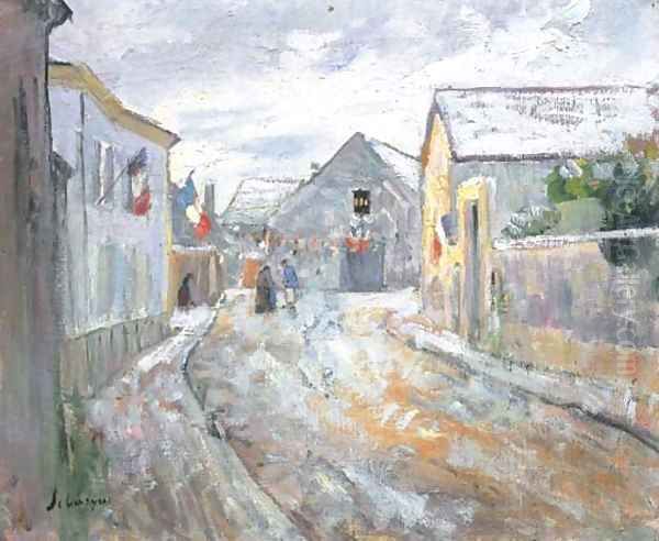 La rue pavoisee Oil Painting by Henri Lebasque