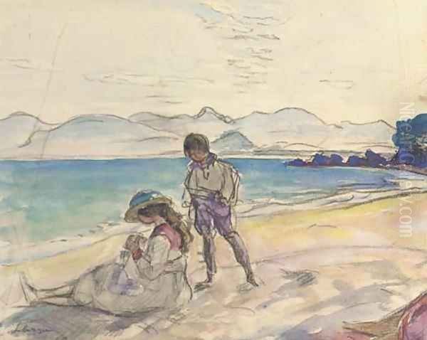 Plage du Cannet Oil Painting by Henri Lebasque