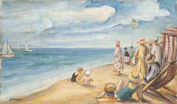 Sur la plage Oil Painting by Henri Lebasque