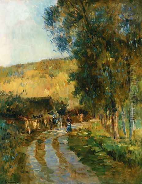 Road in the Vallee de L'Iton Oil Painting by Albert Lebourg