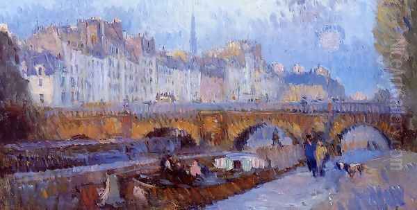 The Pont Neuf and the Monnaie Lock Oil Painting by Albert Lebourg