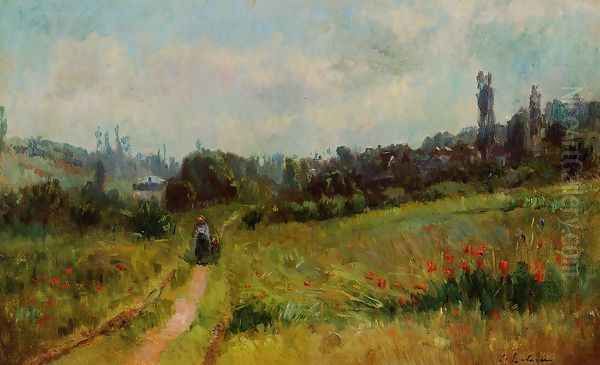 Vetheuil Path, Morning Effect Oil Painting by Albert Lebourg