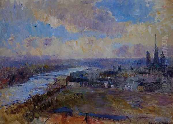 The Seine at Rouen I Oil Painting by Albert Lebourg