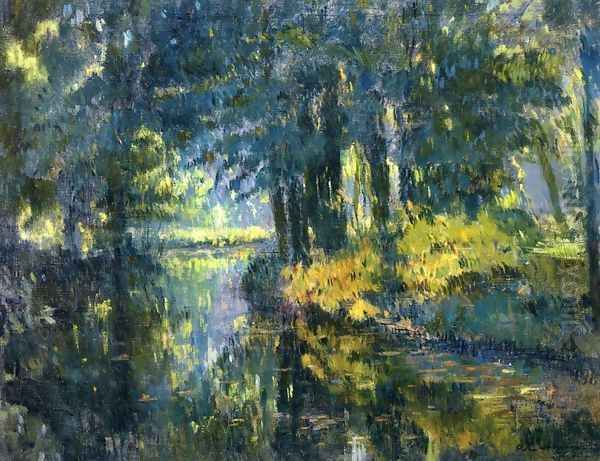 River Landscape Oil Painting by Albert Lebourg