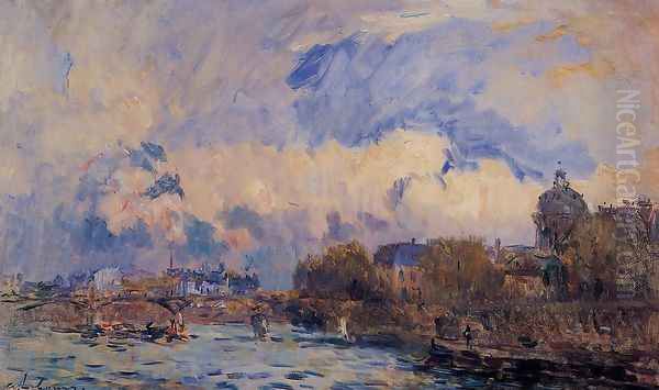 Paris, the Seine at Pont des Arts and the Institute Oil Painting by Albert Lebourg