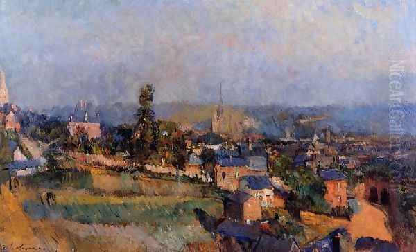 At Bois Guillaume, near Rouen Oil Painting by Albert Lebourg