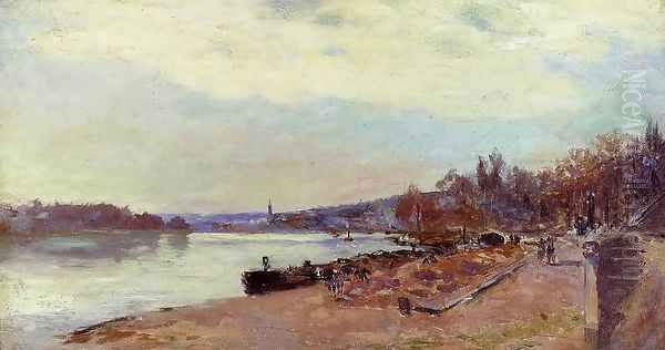 The Seine at Suresnes Oil Painting by Albert Lebourg