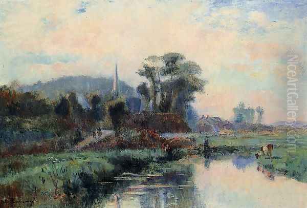 The Banks of the Durdent Oil Painting by Albert Lebourg