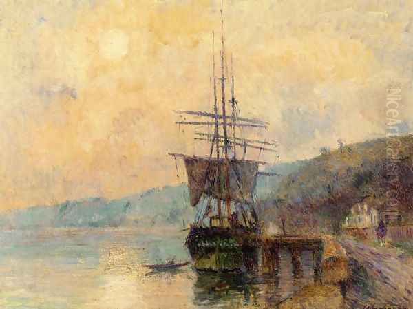 The Seine near Rouen Oil Painting by Albert Lebourg